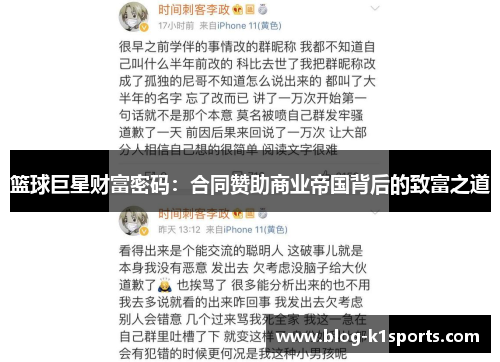 篮球巨星财富密码：合同赞助商业帝国背后的致富之道