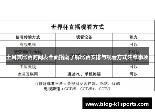 土耳其比赛时间表全面指南了解比赛安排与观看方式注意事项